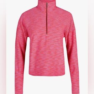 Sweaty Betty Women's Rest Up Half Zip Pullover/Tulip Red Color NWT